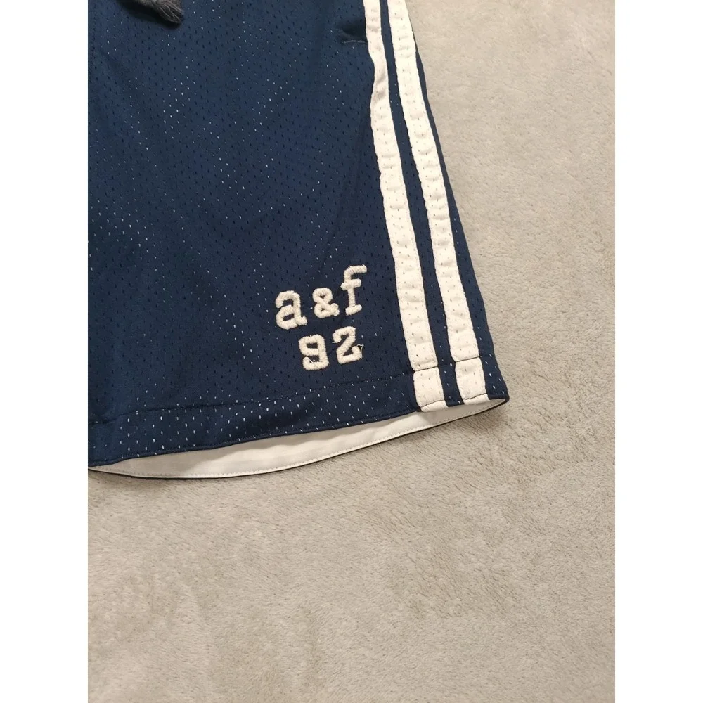 Abercrombie Boys Athletic Mesh Shorts Navy Size M Drawstring A&F 92